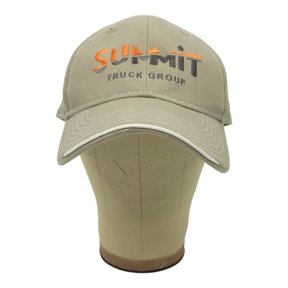 Summit Truck Group Khaki Strapback Cap Trucker Baseball Hat Embroidered Logo - Picture 7 of 12